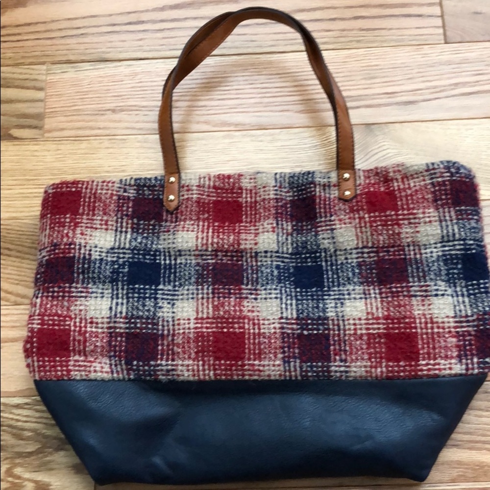Sole Society plaid tote